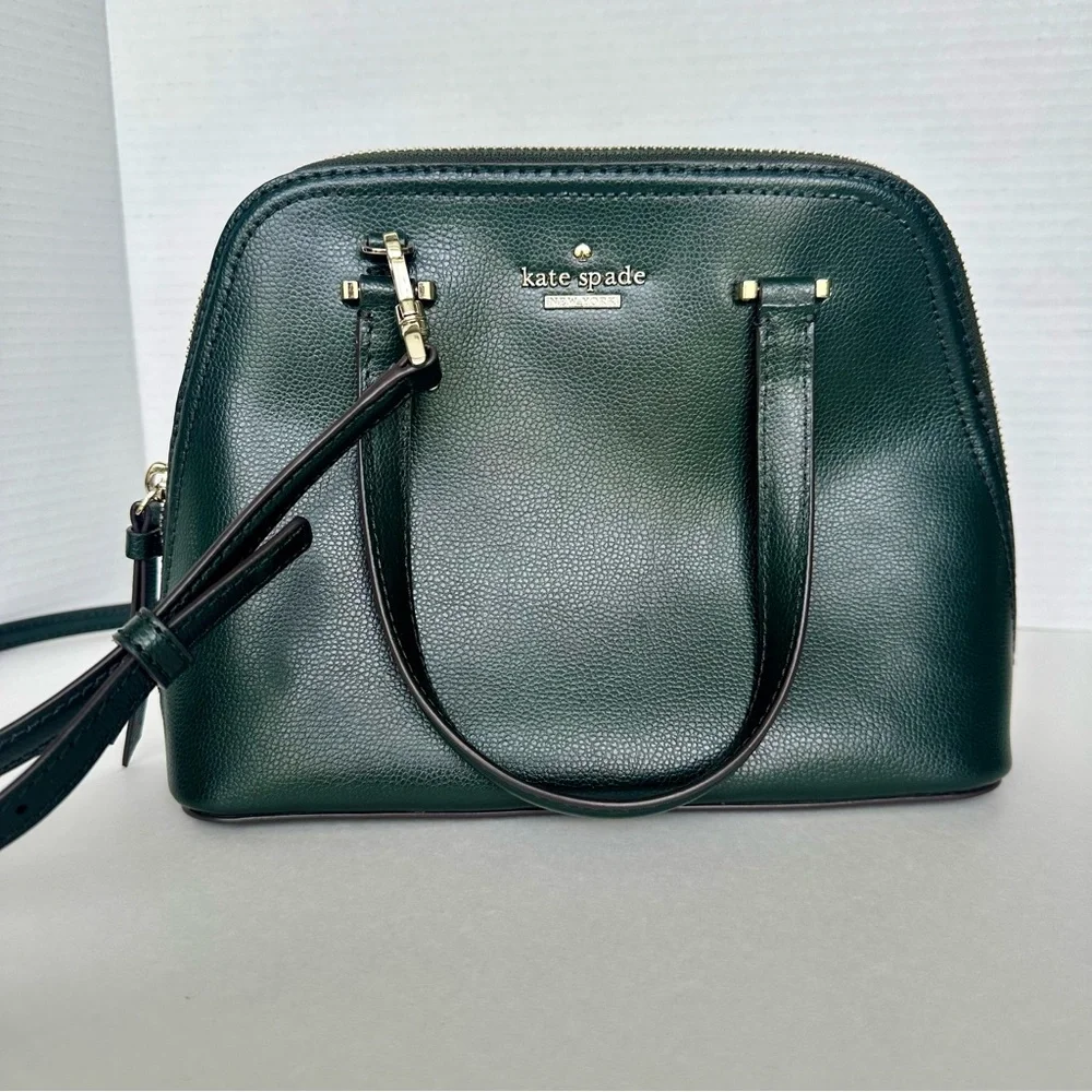 Kate Spade New York Forest Green Dome Purse w Cross Body Strap - Picture 14 of 16